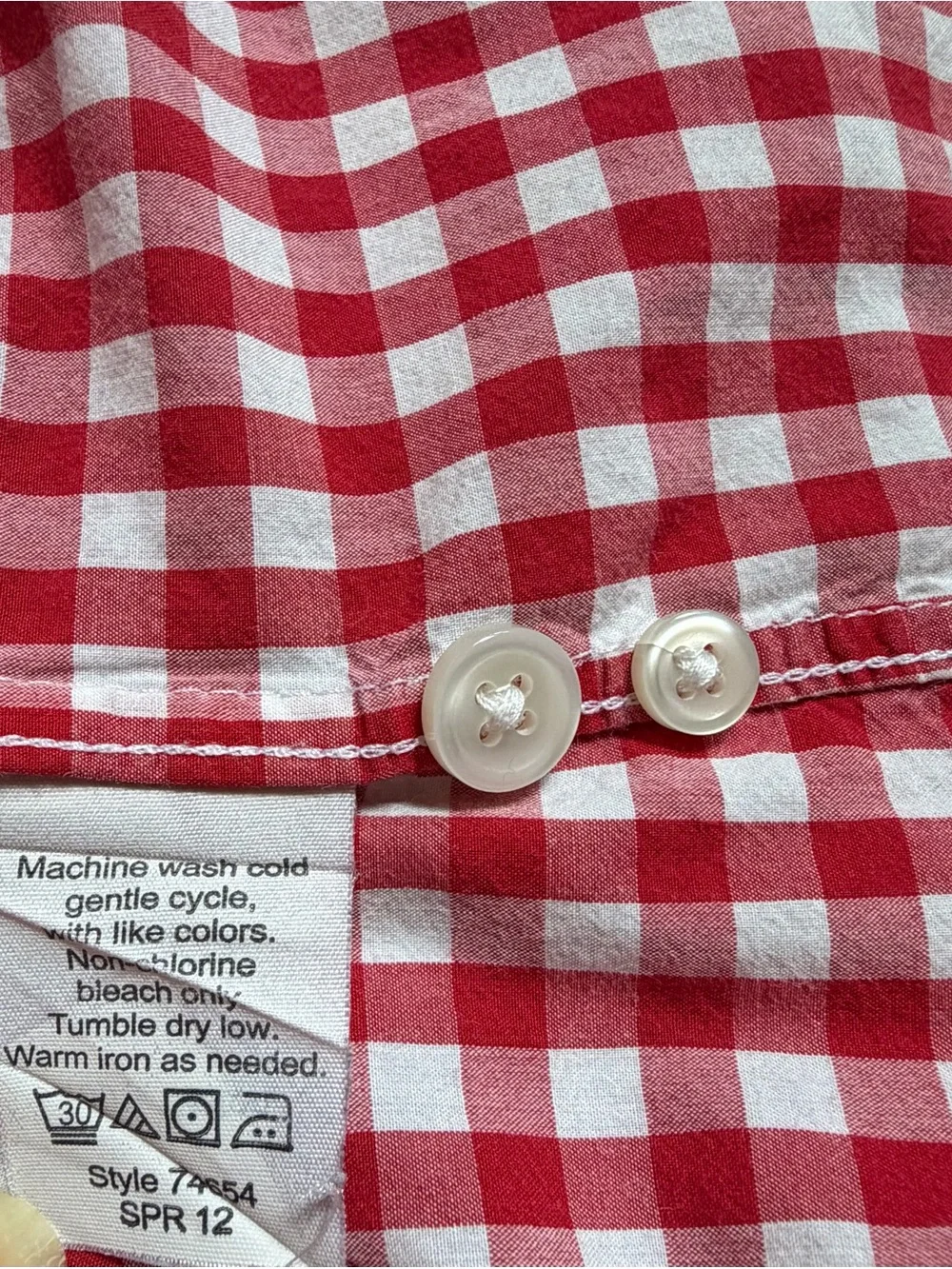 J, Crew Men's Shirt Red White Gingham Check Button Down Lightweight XL